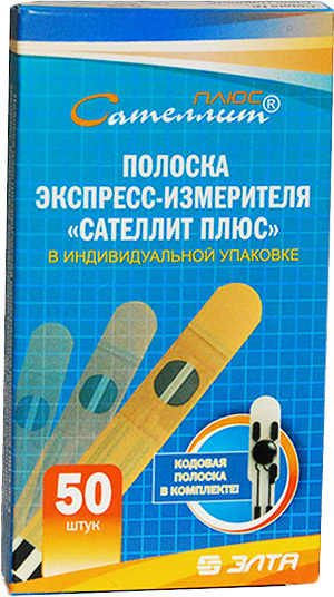 Тест-полоски для глюкометра ЭЛТА Сателлит Плюс ПКГЭ-02.4 N50 уп